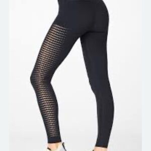 Fabletics High Rise Black Mesh Leggings
